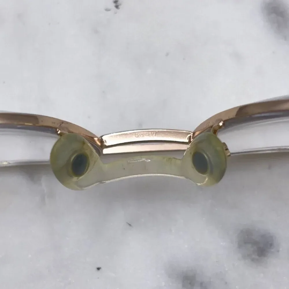 Vintage Marcolin MOD 6355 COL GEP Gold Aviator Eyeglasses Frames Only 56-17-145